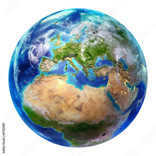 Plakat europa mapa geografia świat glob