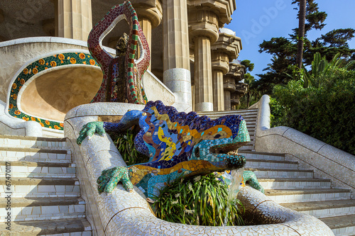 Fototapeta europa fontanna hiszpania smok ogród