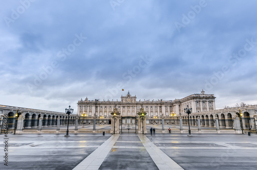 Fototapeta hiszpania madryt pałac architektura ulica