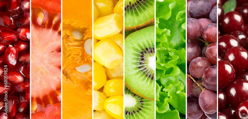 Obraz na płótnie witamina kolaż tęcza jedzenie owoc