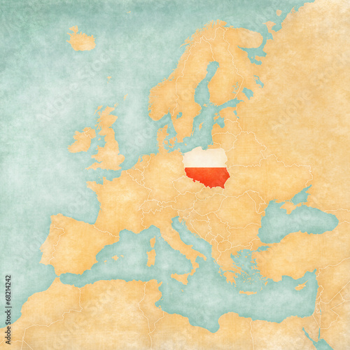 Naklejka geografia vintage mapa europa