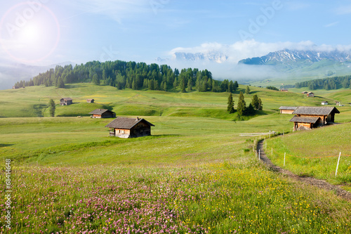 Fotoroleta góra pejzaż rolnictwo
