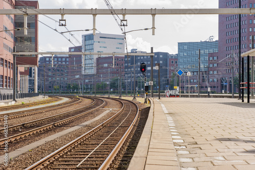 Fotoroleta metro miejski architektura perspektywa tramwaj