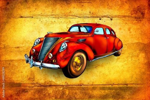 Plakat sztuka stary samochód zbiory vintage