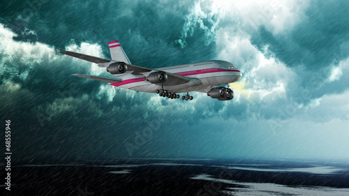 Obraz na płótnie sztorm silnik airliner samolot