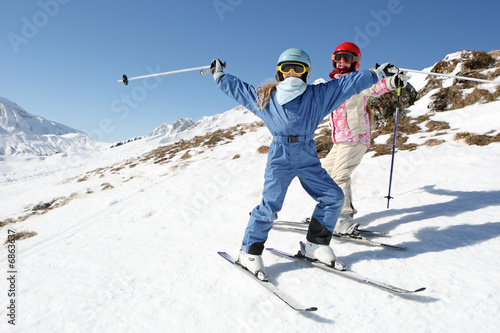 Fototapeta uśmiech śnieg ludzie dzieci narciarz