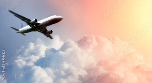 Fotoroleta samolot maszyna odrzutowiec niebo silnik