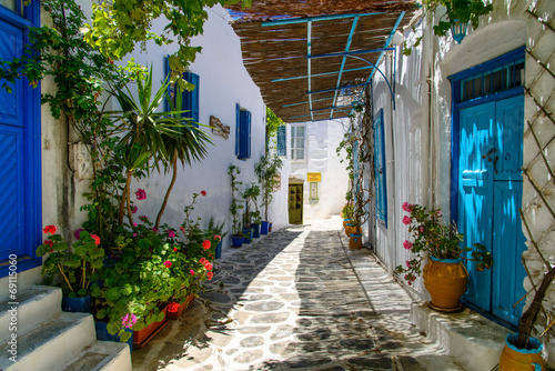 Fotoroleta wioska morze śródziemne kwiat wyspa