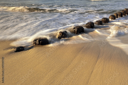 Naklejka falochron lato plaża wydma