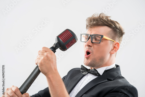 Fototapeta śpiew karaoke mikrofon dżokej muzyka