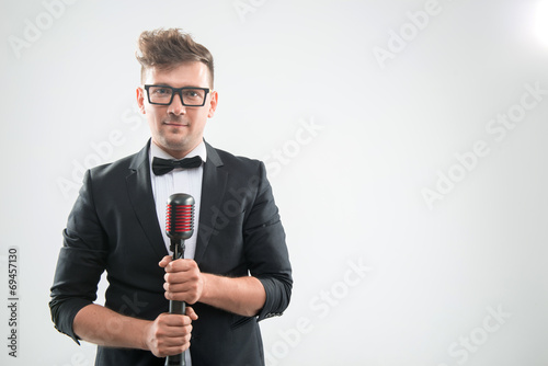 Fotoroleta śpiew karaoke mikrofon