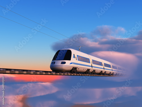 Obraz na płótnie wagon lokomotywa niebo