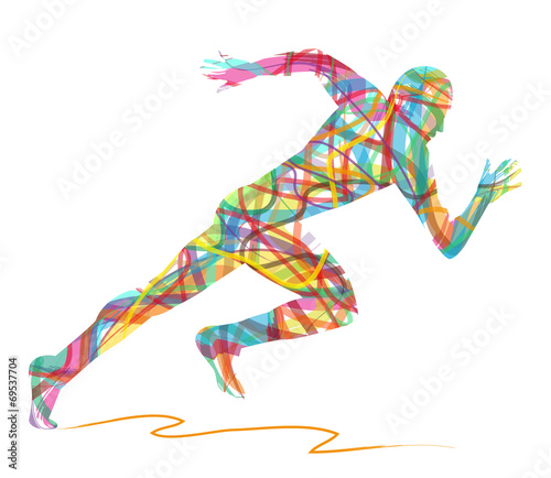 Fotoroleta wyścig sprint lekkoatletka droga prędkość