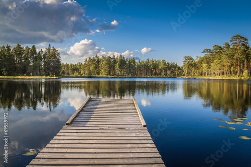 Obraz na płótnie spokojny szwecja skandynawia krajobraz słońce
