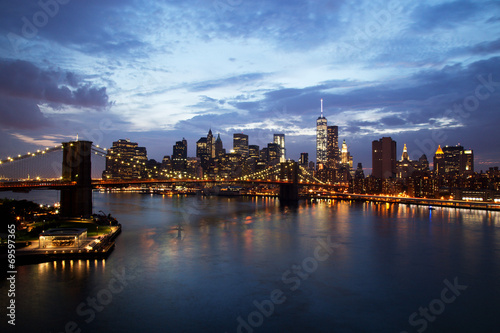 Fototapeta śródmieście panorama niebo most brookliński