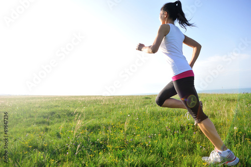 Plakat jogging kwiat fitness