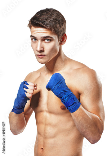 Fotoroleta sport kick-boxing nagi boks