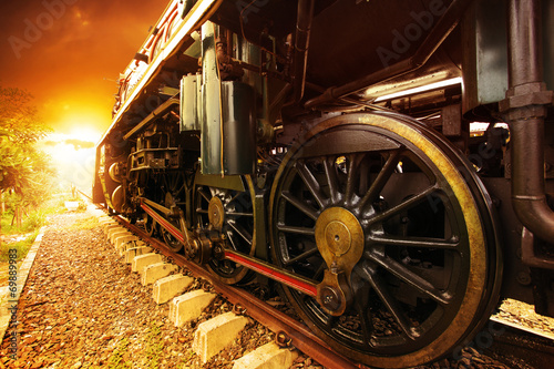 Plakat transport muzeum lokomotywa