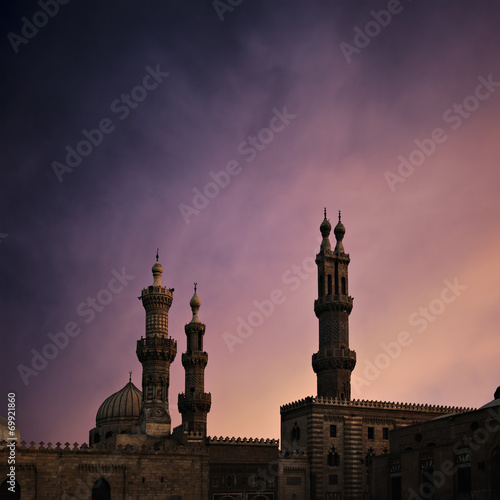 Naklejka wieża egipt meczet niebo