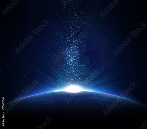 Plakat słońce glob planeta