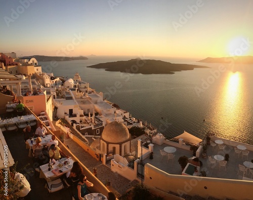 Fototapeta wulkan santorini grecja fira
