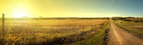 Obraz na płótnie rolnictwo niebo preria panoramiczny
