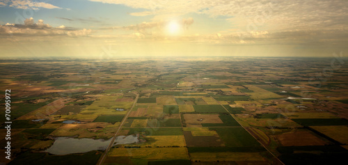 Fototapeta panoramiczny słońce niebo natura pole