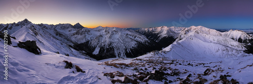 Obraz na płótnie panorama narty niebo panoramiczny śnieg