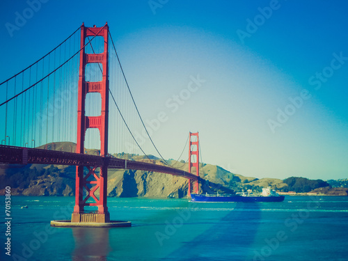 Naklejka most ameryka kalifornia vintage golden gate bridge