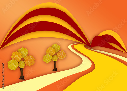 Fotoroleta abstrakcja jesień linia żółty tło