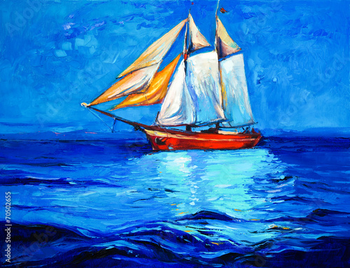 Obraz na płótnie kompozycja łódź statek