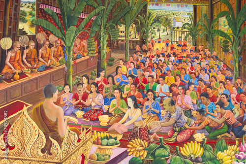 Naklejka mural tajlandia azjatycki obraz świątynia