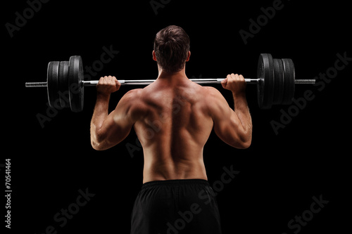Plakat siłownia mężczyzna przystojny kulturystyka lekkoatletka