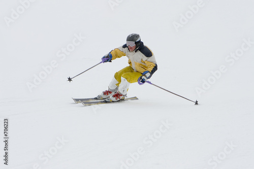 Naklejka góra śnieg narciarz sport