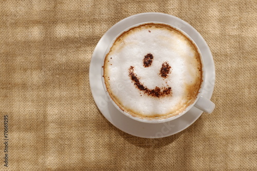 Fototapeta filiżanka napój jedzenie cappucino uśmiech
