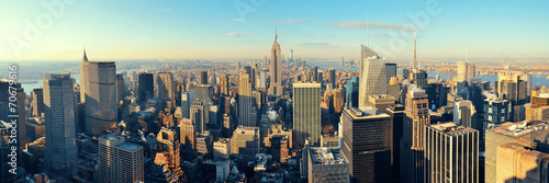 Plakat panorama amerykański miejski