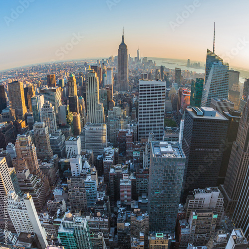 Obraz na płótnie manhatan miejski niebo ameryka nowy jork