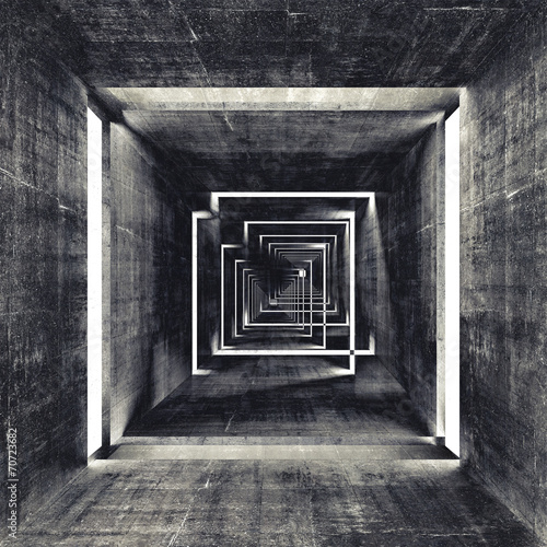 Naklejka wzór tunel korytarz nowoczesny 3D
