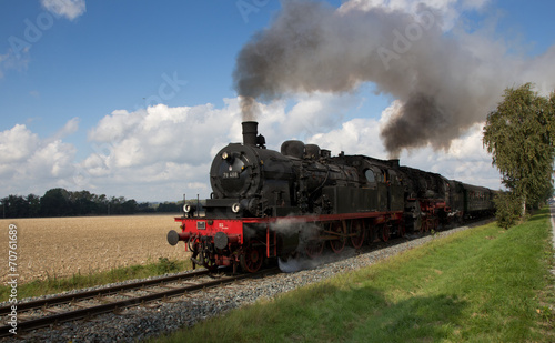 Fotoroleta lato lokomotywa parowa rekreacja pociąg