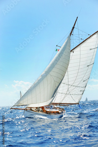 Plakat łódź żaglowiec statek