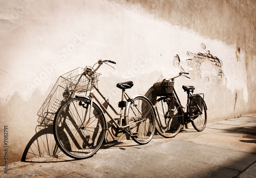 Naklejka vintage rower ulica stylowy aleja
