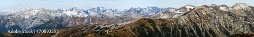 Fototapeta panorama słowacja śnieg wieś