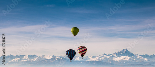Plakat słońce krajobraz sport balon niebo