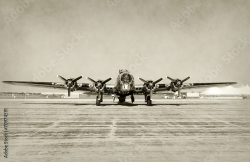 Plakat samolot retro wojskowy