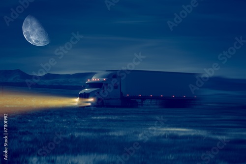 Obraz na płótnie traktor pejzaż noc pustynia