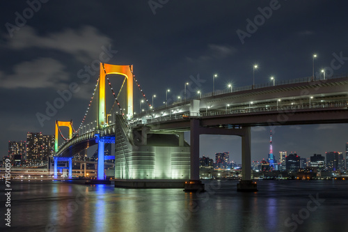 Fototapeta most tęcza tokio śródmieście
