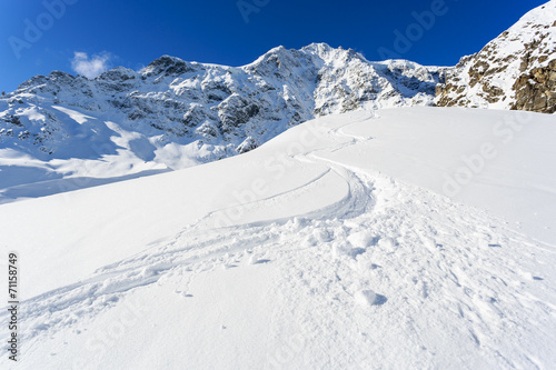 Naklejka stok narciarski włochy europa śnieg alpy