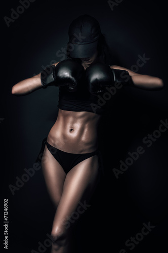 Obraz na płótnie boks fitness dziewczynka