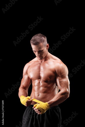 Fototapeta lekkoatletka bokser przystojny ciało sport