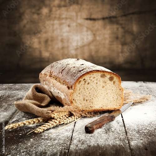 Plakat świeży mąka jedzenie stary